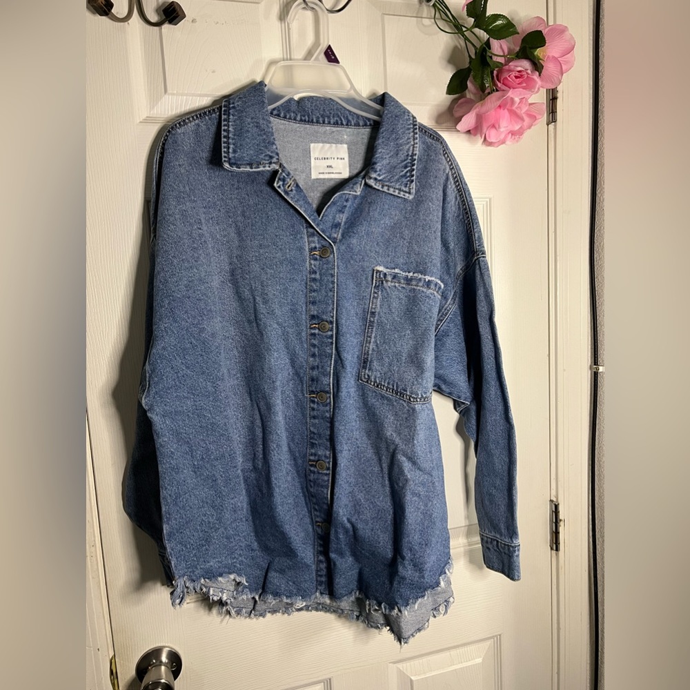 Celebrity Pink Plus size Shacket Midwash NWT